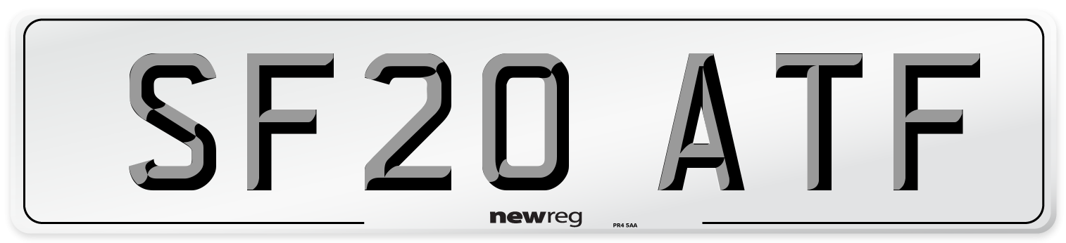 SF20 ATF Number Plate from New Reg